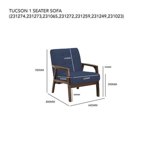 Tucson 1 Seater Sofa Armchair | Modern Design | Comfortable Seat | Elegant Armrests