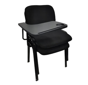 NNECN Lecture Chair with Table Top for Classroom | Lecture | Training | Conference (Set of 6 - Black)