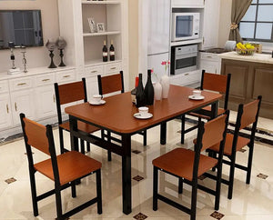 NNECN Wood & Steel Dining Set | Oak & Black