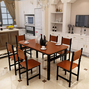 NNECN Wood & Steel Dining Set | Oak & Black