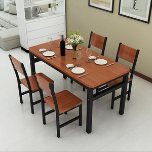 NNECN Wood & Steel Dining Set | Oak & Black