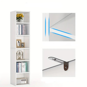 NNETMLT 6-Tier Cube Display Shelves | 70.9 Inch Tall Narrow Bookcase | Home Office