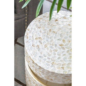 Cancun Shell Stool/Table | Handmade Decorative Accent | Coastal Inspired Furniture