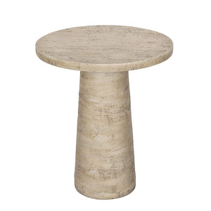 Logan Round Side Table | Cement Finish | Industrial Modern Accent Furniture