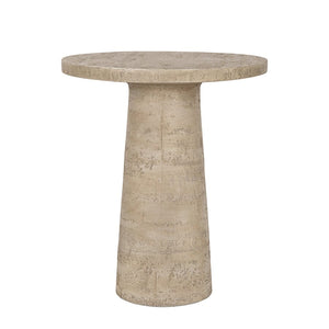 Logan Round Side Table | Cement Finish | Industrial Modern Accent Furniture