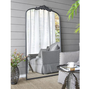 Ornate Metallic Floor Mirror | Elegant Design