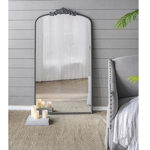 Ornate Metallic Floor Mirror | Elegant Design