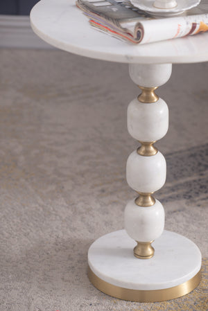 Pebble Handmade Side Table | Marble & Aluminium | Unique Modern Accent Furniture