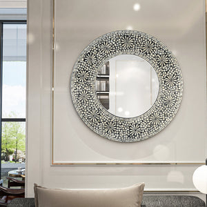 Swirl Mother of Pearl Handmade Mirror | Elegant Detail