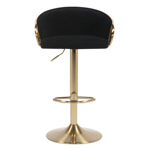 JENSEN GOLD GAS LIFT BAR STOOL | Adjustable Height | Gold Base