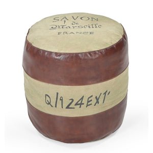 Savon France Handmade Round Ottoman | Elegant Upholstered Footstool | Classic Home Decor