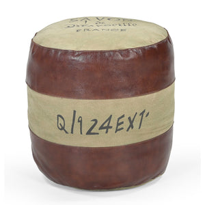 Savon France Handmade Round Ottoman | Elegant Upholstered Footstool | Classic Home Decor