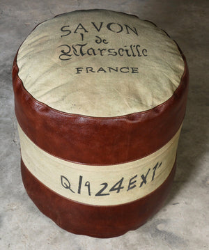 Savon France Handmade Round Ottoman | Elegant Upholstered Footstool | Classic Home Decor