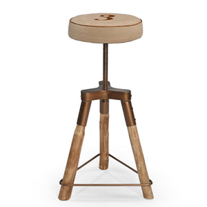 INDUSTRIAL Number 3 Wind Up Bar Stool | Adjustable Height | Retro Industrial Design