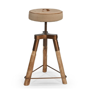 INDUSTRIAL Number 3 Wind Up Bar Stool | Adjustable Height | Retro Industrial Design