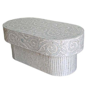 Mother of Pearl Serenity Oval Pearl Coffee Table | Elegant & Timeless