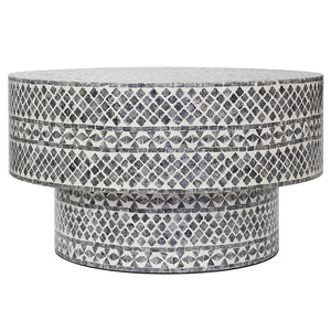 Diamond Mother of Pearl Coffee Table | Black Finish | Elegant Craftsmanship