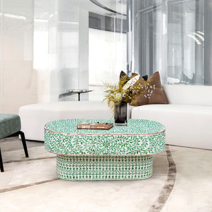 Amelia Oval Mother of Pearl Coffee Table | Timeless Elegance
