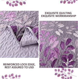 Luxurious Orchid Patchwork Plaid | 3 Pc Bedspread & Pillow Cover Set