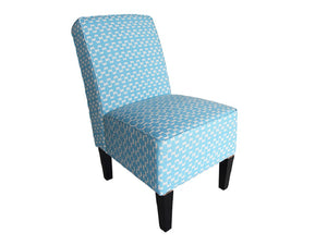 Cafe Lounge Couch | Ramie Cotton Fabric | Accent Dining Relax Chair | Pub Seating | Blue