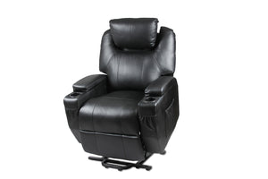 Recliner Lift Heat Massage Armchair Sofa | Leather | 2 Motor Chair | Black