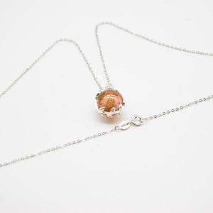 Gift Box | Aroma Necklace | White Gold | Planet Plutonian Amethyst (Golden Purple) | Purify Oil Blend