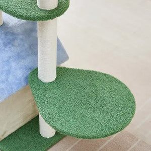 Floral Cat Tree | Cozy Hideaway & Scratching Posts | 50x38x90cm