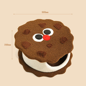 Cookie-Shaped Cat Bed | Cozy Pet Hideout | Adorable and Playful Design | 50x20cm