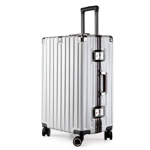 Aluminum Alloy Hard-Shell Suitcase | TSA Lock | 22-Inch Spinner Luggage | Silver
