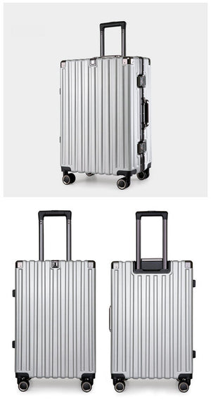 Aluminum Alloy Hard-Shell Suitcase | TSA Lock | 22-Inch Spinner Luggage | Silver