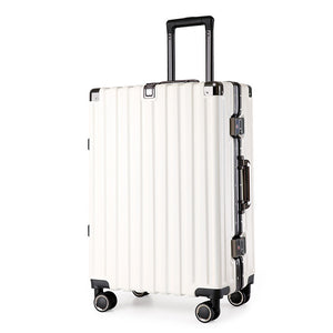 Aluminum Alloy Hard-Shell Suitcase | TSA Lock | 22-Inch Spinner Luggage | White