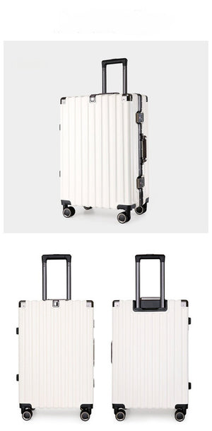 Aluminum Alloy Hard-Shell Suitcase | TSA Lock | 22-Inch Spinner Luggage | White