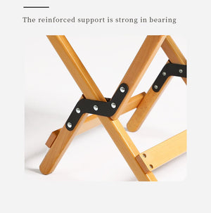 Dual-Purpose Wooden Folding Stool | Natural Wood Finish | 150kg Load Capacity | Log Color | 40x34x36cm