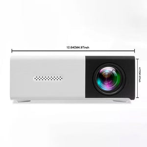 Mini Home Cinema Projector | White + Black | LED Compact Entertainment Projector for Movies & Gaming