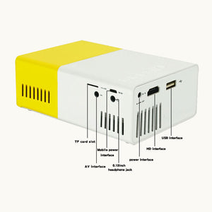 Mini Home Cinema Projector | White + Black | LED Compact Entertainment Projector for Movies & Gaming