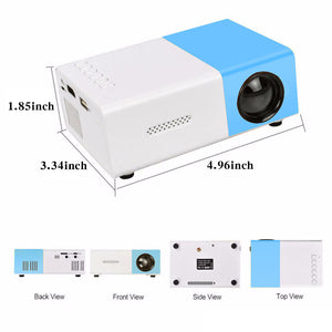 Mini Home Cinema Projector | White + Blue | LED Compact Entertainment Projector for Movies & Gaming