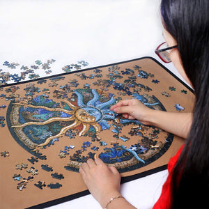 500-Piece Zodiac Circle Jigsaw Puzzle | Colorful Astrology Sun & Moon Puzzle | Fun for Adults & Kids