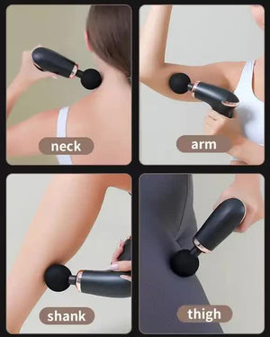 Classic White Massage Gun | 6-Speed Deep Tissue Massager | 4 Professional Massage Heads