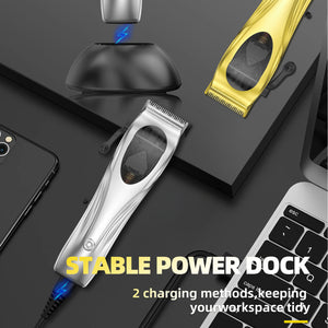 WL-1670 Hair Clipper Set | Professional | USB Rechargeable | Adjustable Guards & Charging Dock | Black