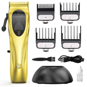 WL-1670 Hair Clipper Set | Professional | USB Rechargeable | Adjustable Guards & Charging Dock | Gold