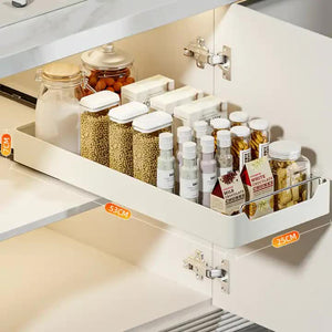 Kitchen Cabinet Pull-Out Organizer for Spices & Jars | Space-Saving | 25cm Width x 53cm Depth