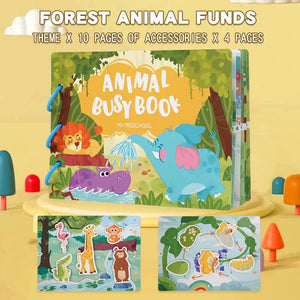Interactive Busy Book Set | 2 - Pack of Educational Activity Books for Preschoolers | Transport & Animals