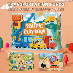 Interactive Busy Book Set | 2 - Pack of Educational Activity Books for Preschoolers | Transport & Animals