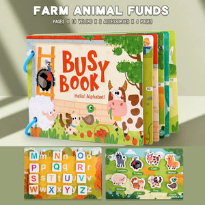 Themed Busy Book Set | Educational Activity Books for Preschool Learning | Farm, Vehicles, Dinosaurs, Ocean & Forest | 5 Books in Total