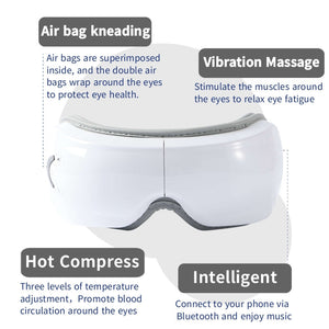 Eye Massager with Vibration & Heat Compression | Air Pressure Eye Therapy Device | Relaxation & Eye Care