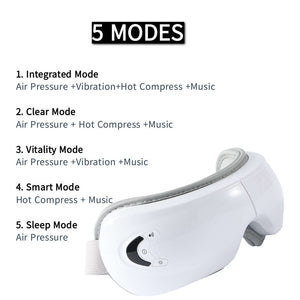 Eye Massager with Vibration & Heat Compression | Air Pressure Eye Therapy Device | Relaxation & Eye Care