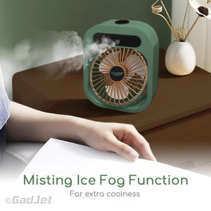 Blue USB 2-in-1 Misting Fan & Humidifier | Portable Cooling & Humidifying Solution