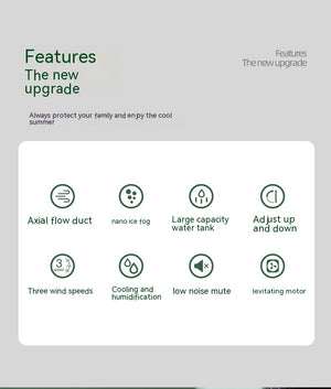 White USB 2-in-1 Misting Fan & Humidifier | Portable Cooling & Humidifying Solution