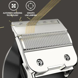 White Professional Cordless Hair Clipper with LED Display | Rechargeable Electric Hair Trimmer for Men