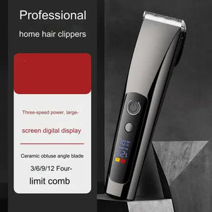 Hair Clipper | Professional | Rechargeable | LED Display | Precision Trimmer | Black